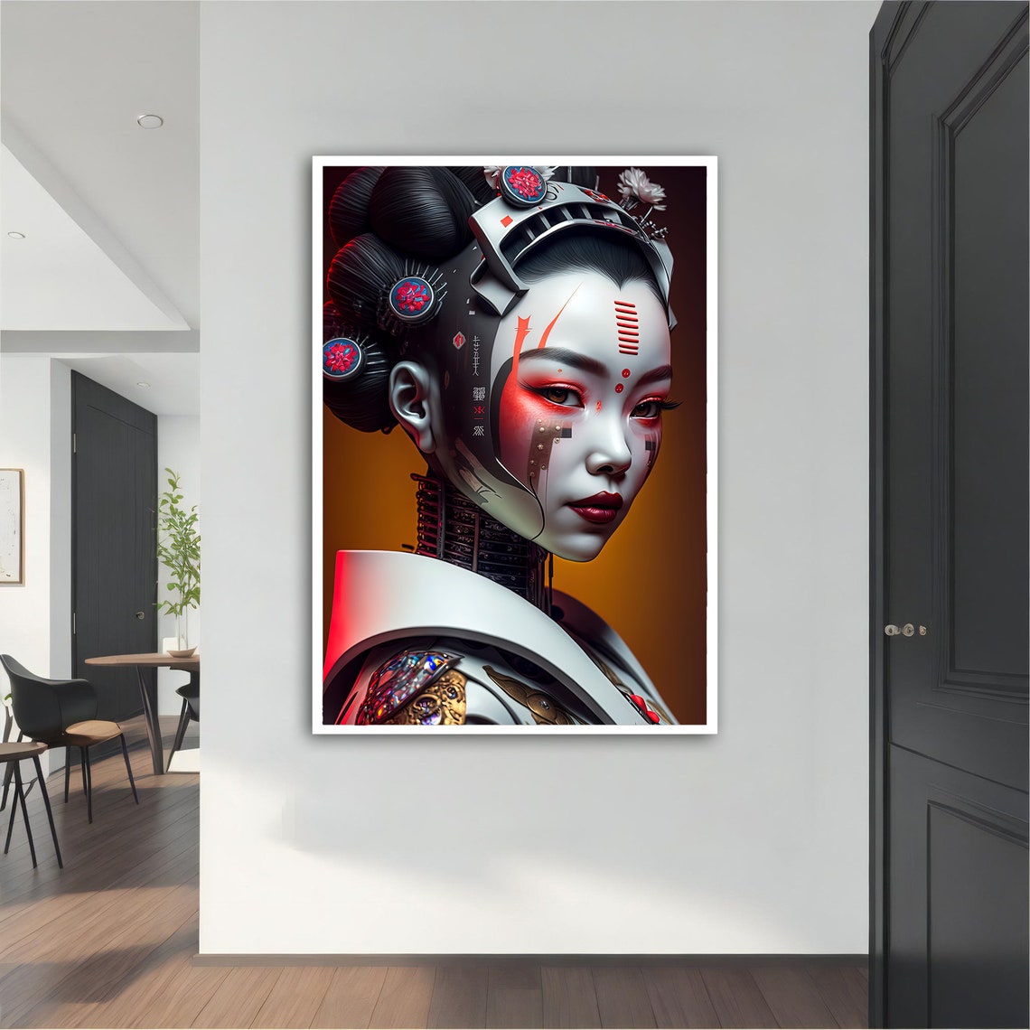 Japanese Woman Woman Print Home Decor Ethnic Woman Art Framed Japanese Woman Poster Huge - Image 4