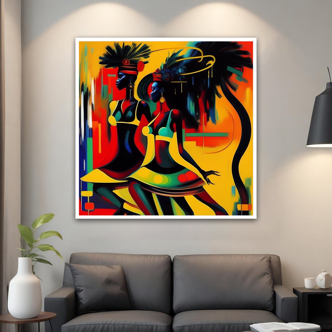 African Women Dancing Colorful Ethnic Art Vibrant Joyful Wall Poster - Image 5