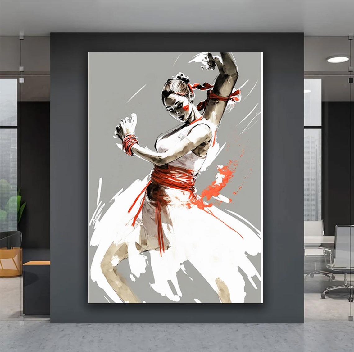 Woman Print Woman In White And Red Dress Art Asian Woman Wall Art Woman Portrait Wall Decor Gift For Friends