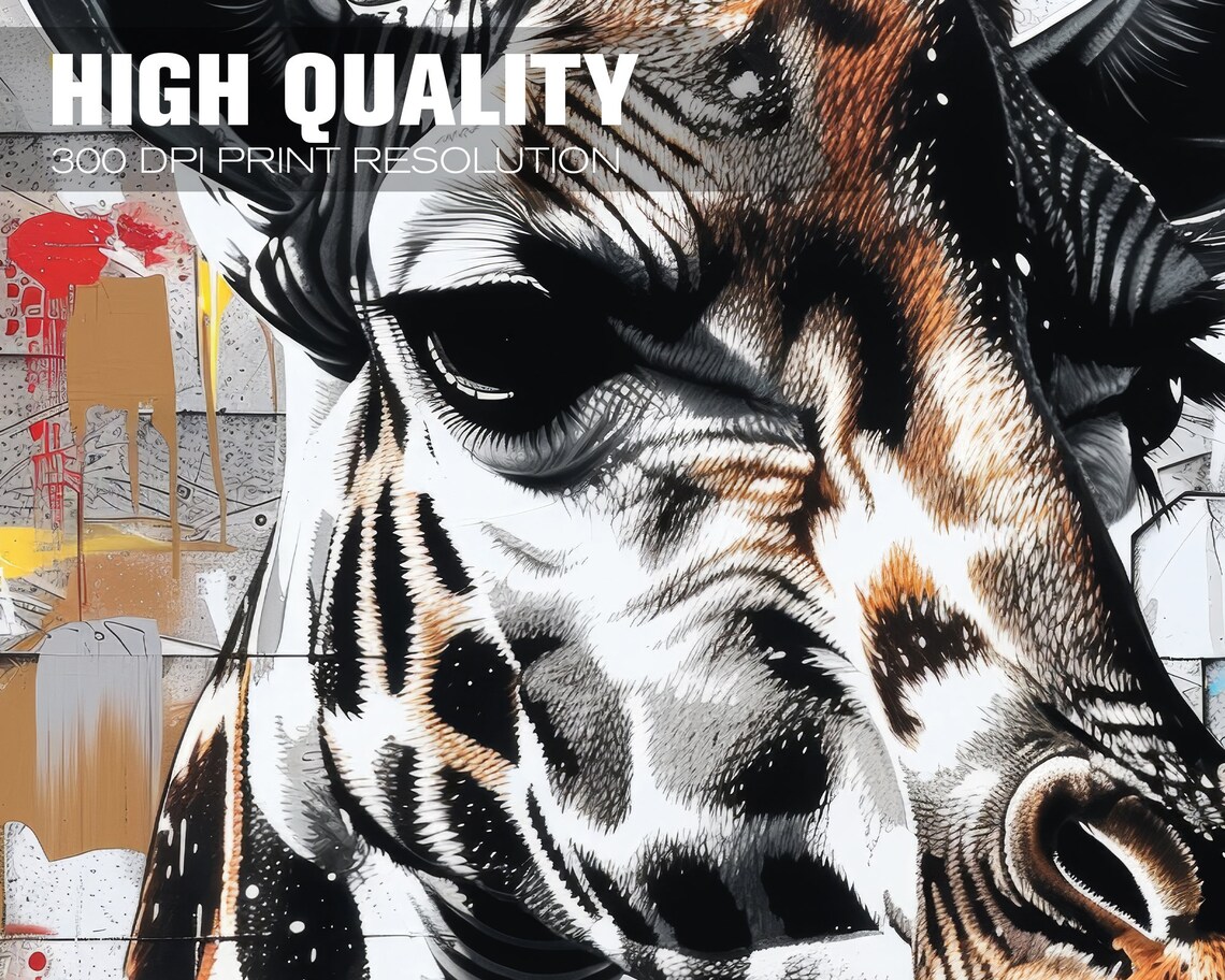 Graffiti Giraffe, Urban Style Abstract Illustration - Image 4