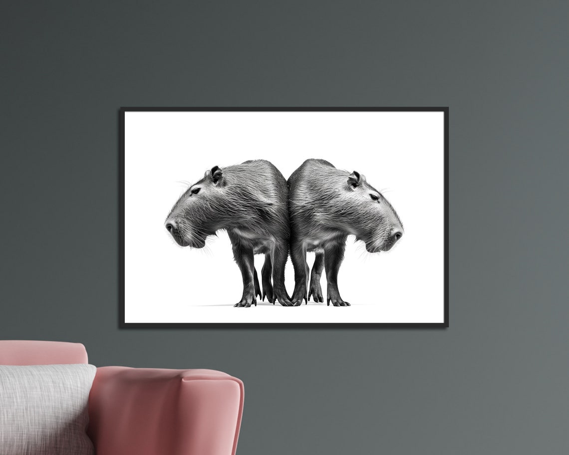 Two Shorebirds Black White Minimalist Nature Photography Wall Art - Image 3