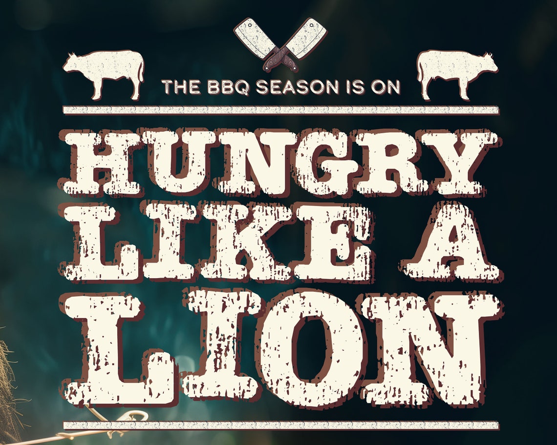 Hungry Like A Lion BBQ Season Grill Master Funny Poster Wall Art - Image 2