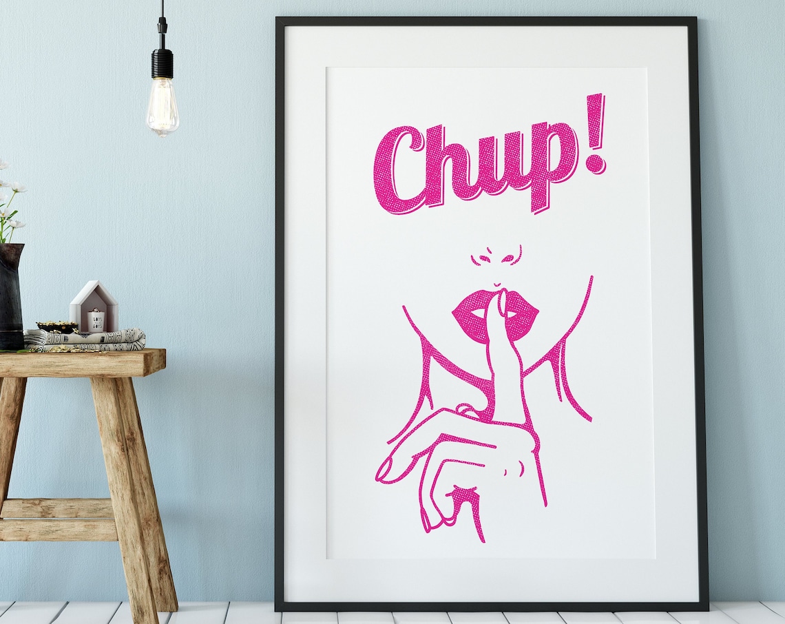 Chup Pink Indian Desi Poster Print