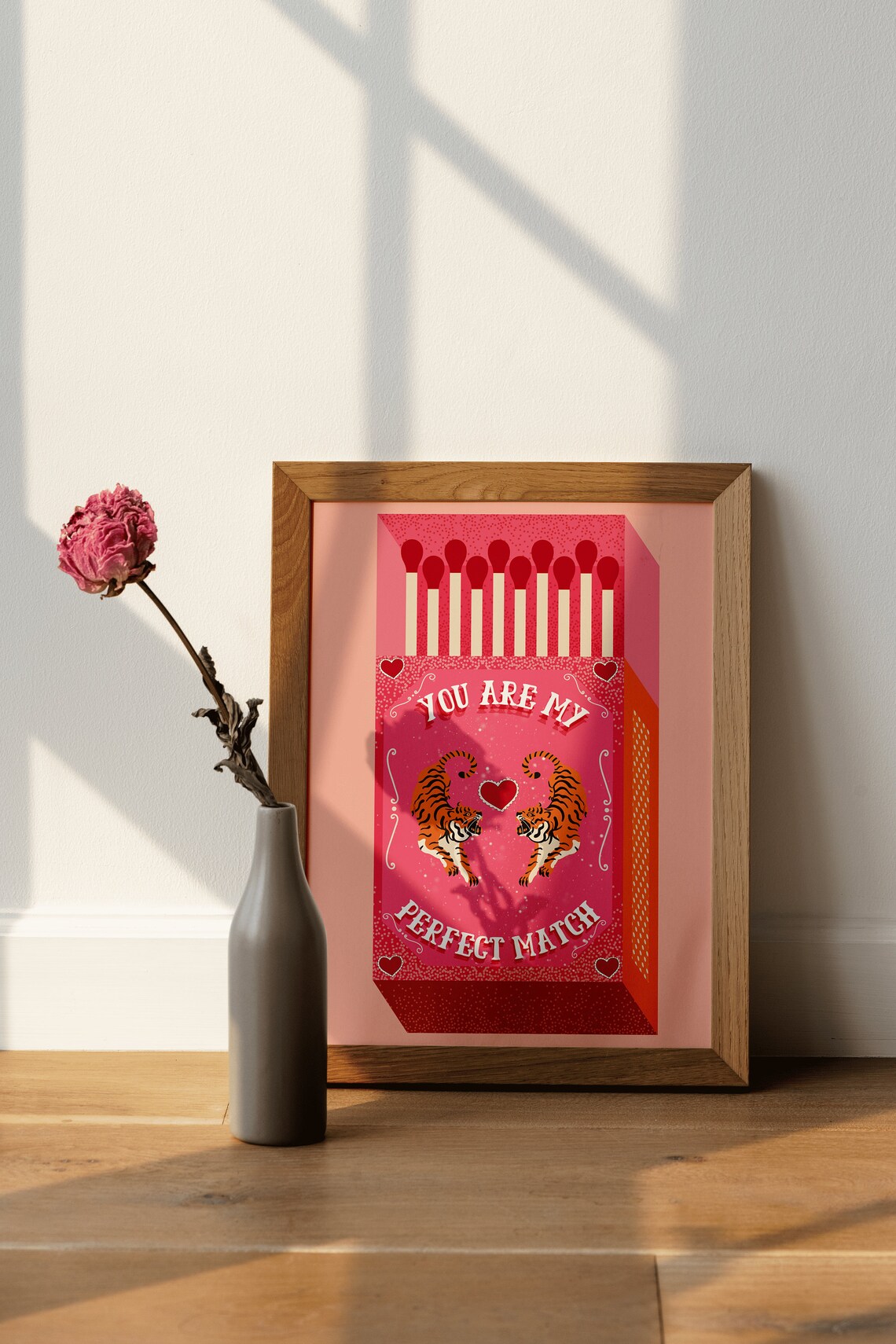 You Are My Perfect Match Tiger Poster, Vintage Retro - Image 2
