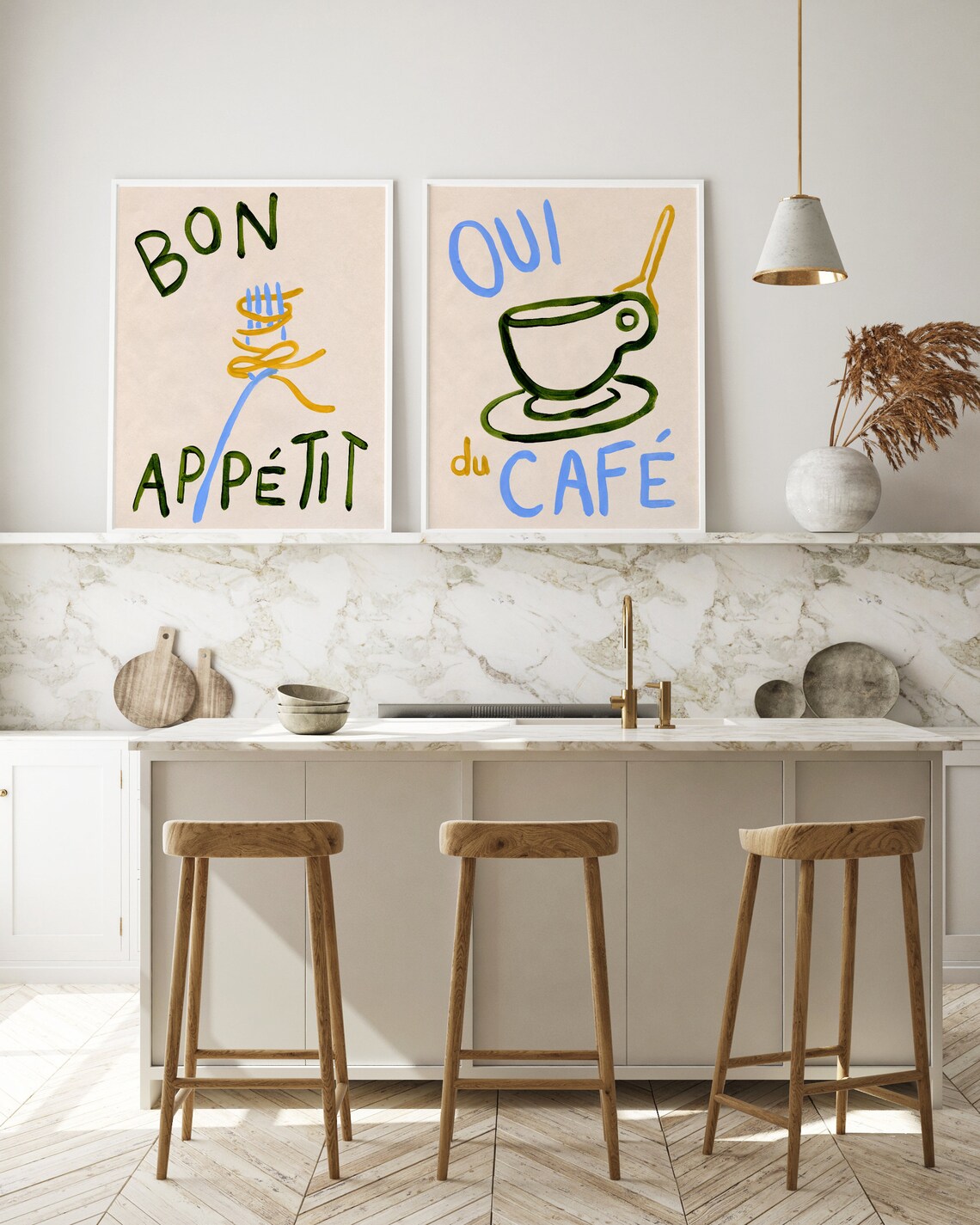 Oui Du Cafe Kitchen Wall Art, Coffee Poster - Image 2