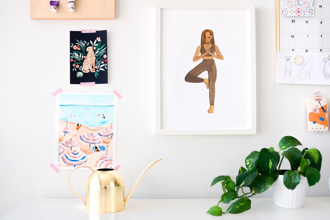 Woman Yoga Art Print, Minimalist Wellness Decor - Image 4