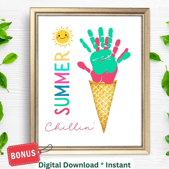 Ice Cream Summer Handprint Craft Art Print