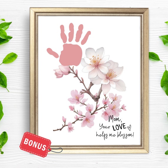 Mothers Day Flower Footprint Craft Blossom Bouquet Handprint Sign Kids Keepsake All About My Mom Activity Prek Toddler Teacher Resources