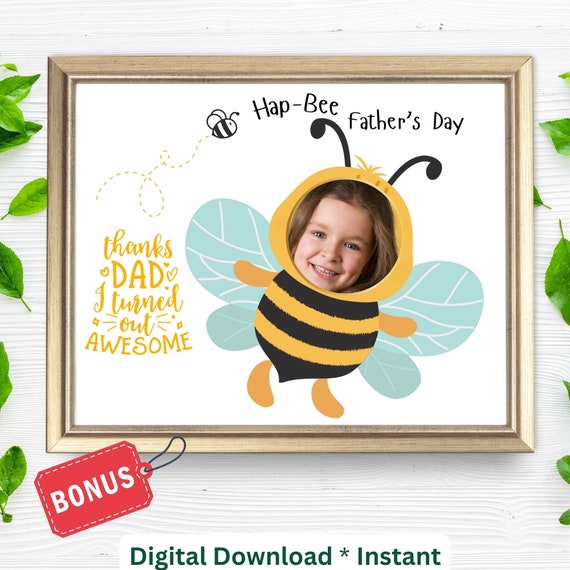 Fathers Day Photo Frame Craft Canva Dad Photo Frame Collage Thanks Dad Im Awesome Sign For Kids Preschool Daycare Toddlers Bee Craft Gift