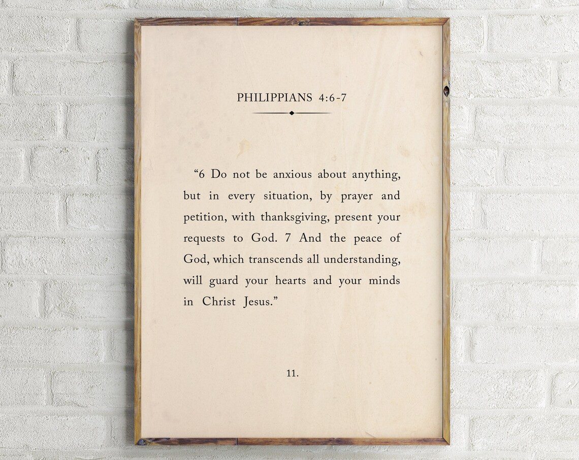 Philippians 4:6-7 Scripture Art Print, Christian Sign - Image 2