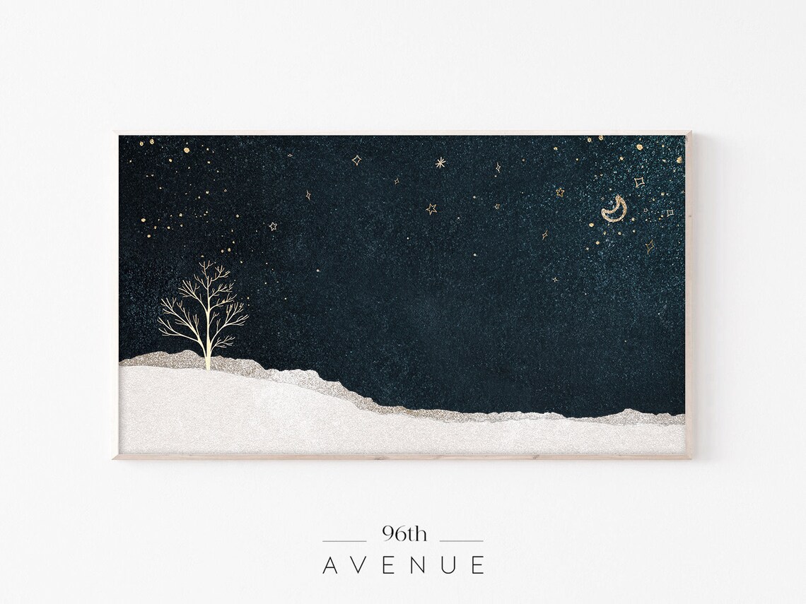 Christmas Winter Landscape Art Print, Holiday Decor