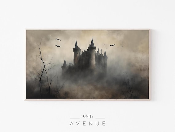 Halloween Frame Tv Art Old Haunted Castle Tv Art Spooky Gothic Home Decor Moody Art For Tv