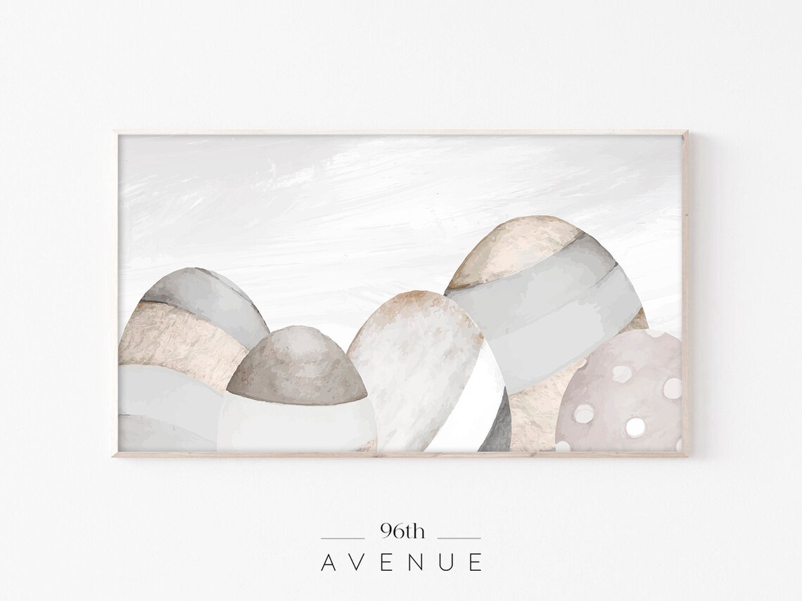 Easter Eggs Neutral Art Print, Abstract Modern