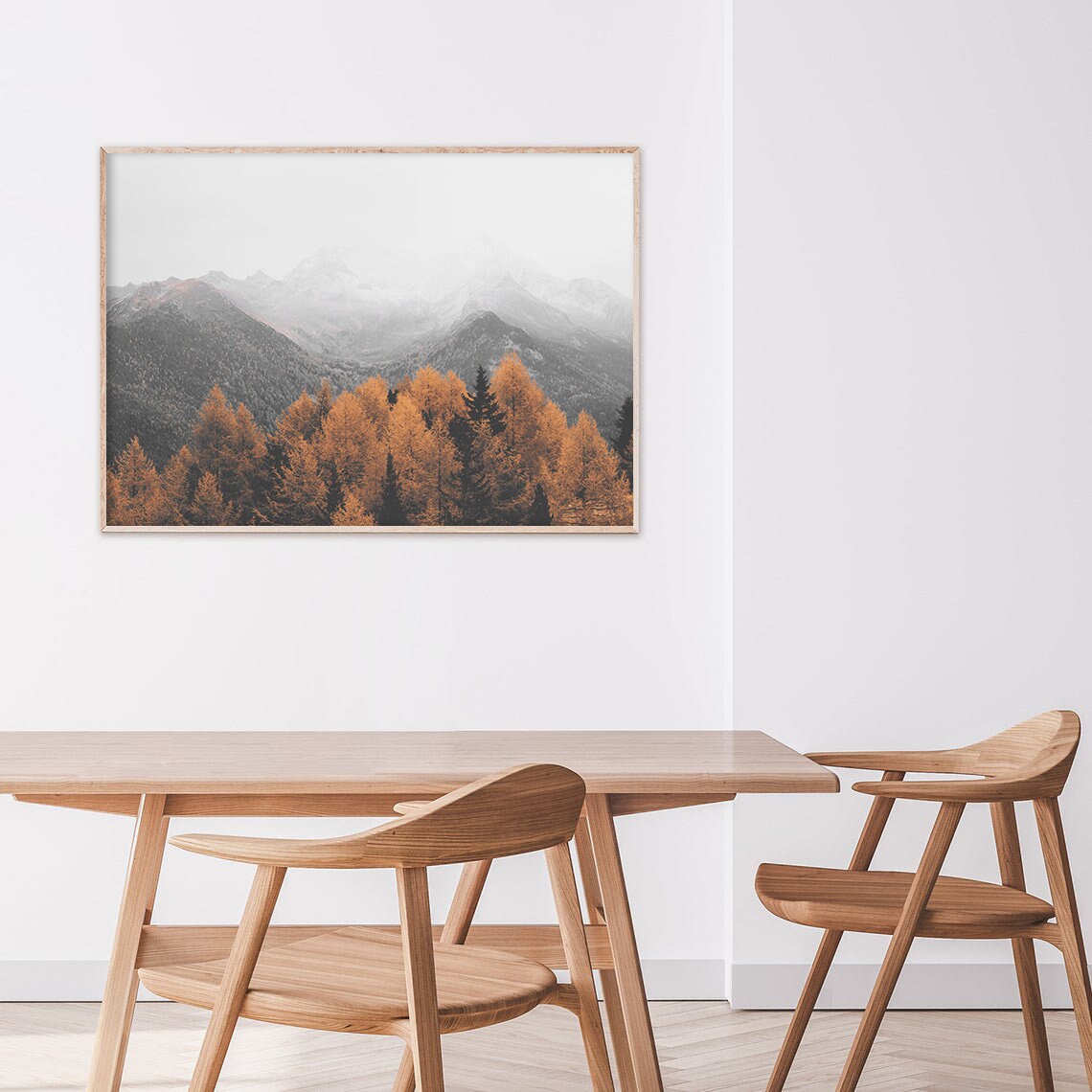 Rustic Autumn Mountain Landscape Art Print - Image 2