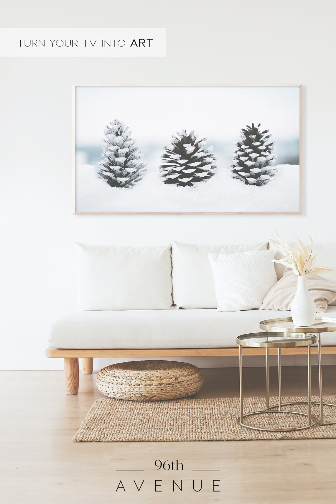 Pine Cone Winter TV Art - Image 2