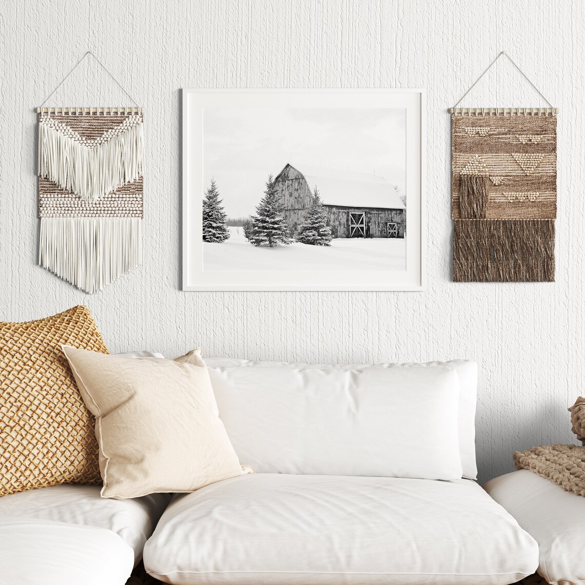 Winter Barn Christmas Poster Print - Image 2
