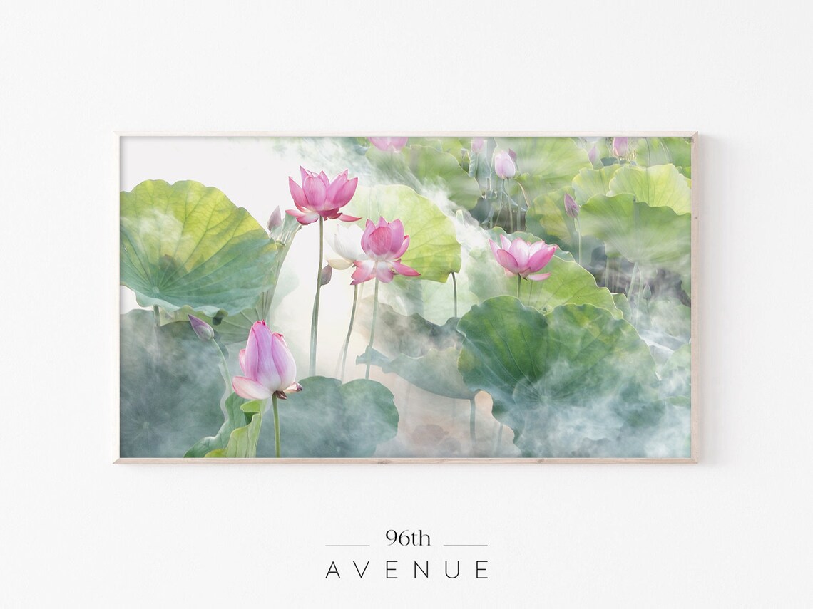 Water Lily Art for TV, Floral Nature Art Print