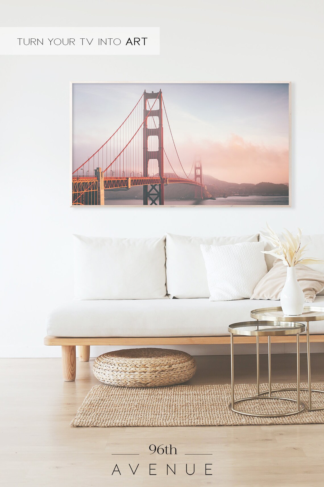 Frame Tv Art Golden Gate Bridge Frame Tv Art San Francisco Art For Tv Urban Photography Art For Tv Art Tv - Image 2