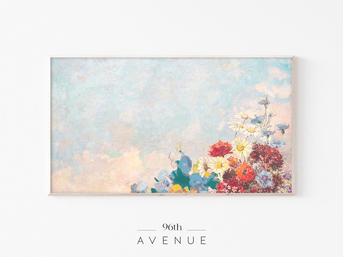 Pastel Wildflower Bouquet Oil Painting Soft Spring Floral Poster