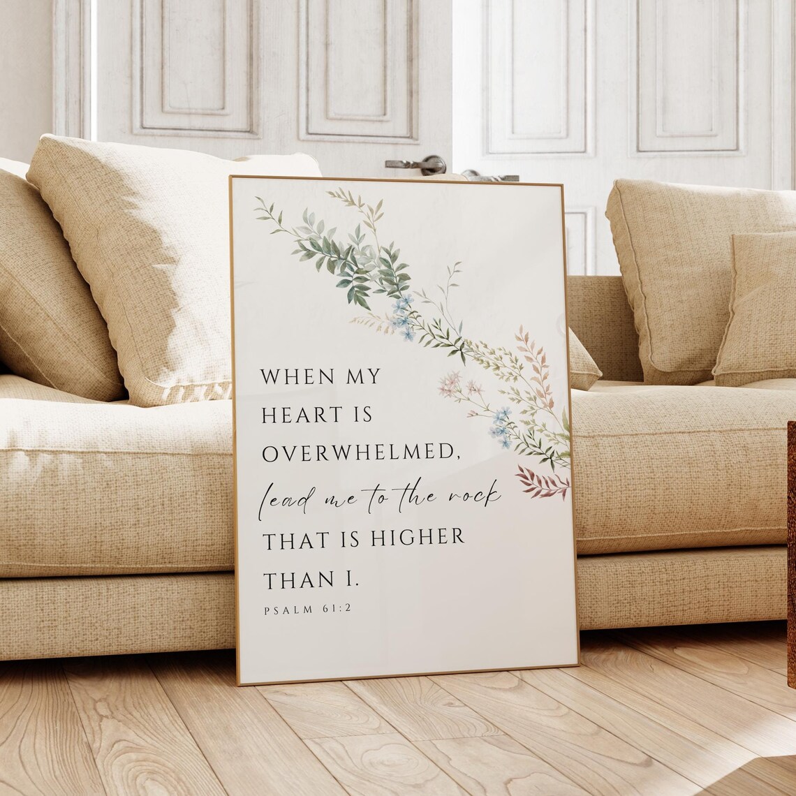 Psalm 61:2 Bible Verse, Minimalist Art Print - Image 4