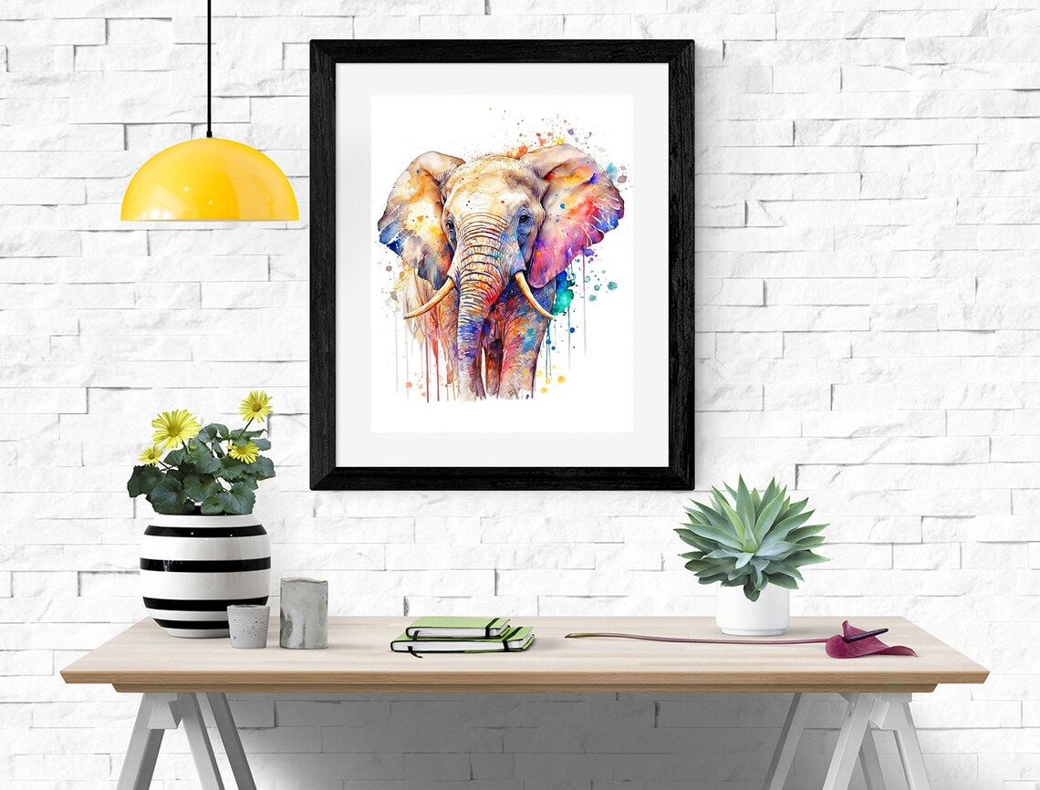 Watercolor Elephant Art Print, Animal Nursery Decor - Image 2