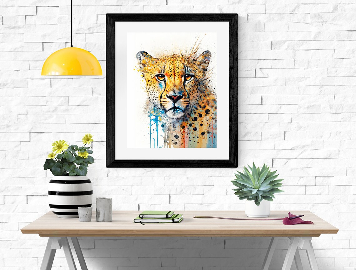 Watercolor Cheetah Art Print, Wildlife Animal Decor - Image 2