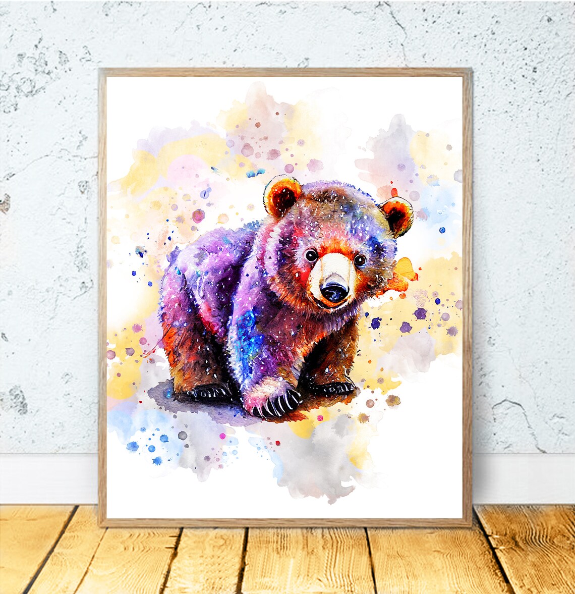 Baby Bear Watercolor Little Bear Nursery Art Print