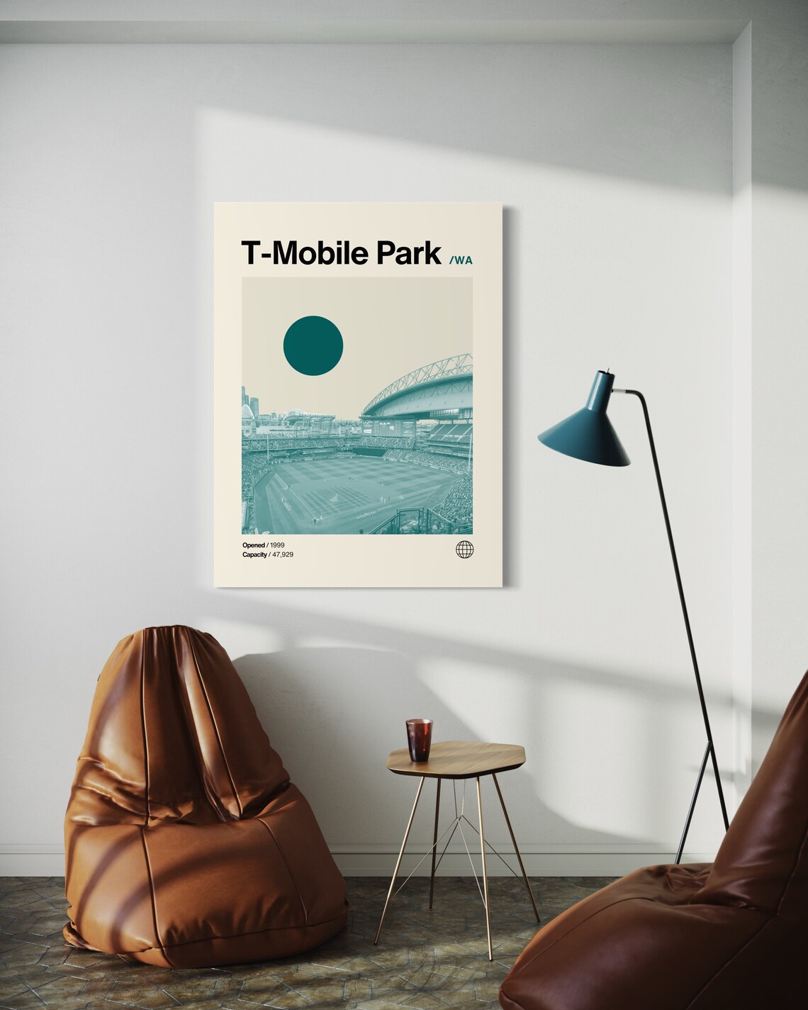 T Mobile Park Mariners Minimalist Mid-Century Art Print - Image 3