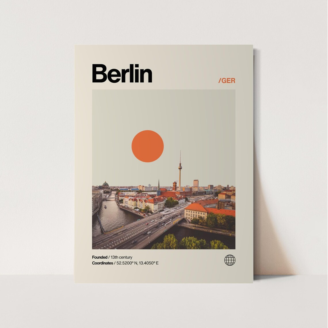 Berlin Minimalist Helvetica Travel Poster Print