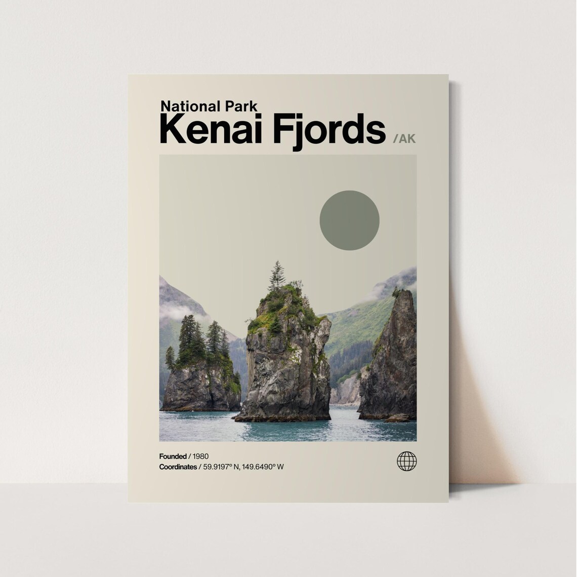 Kenai Fjords National Park Alaska Sea Stacks Photo Travel Poster