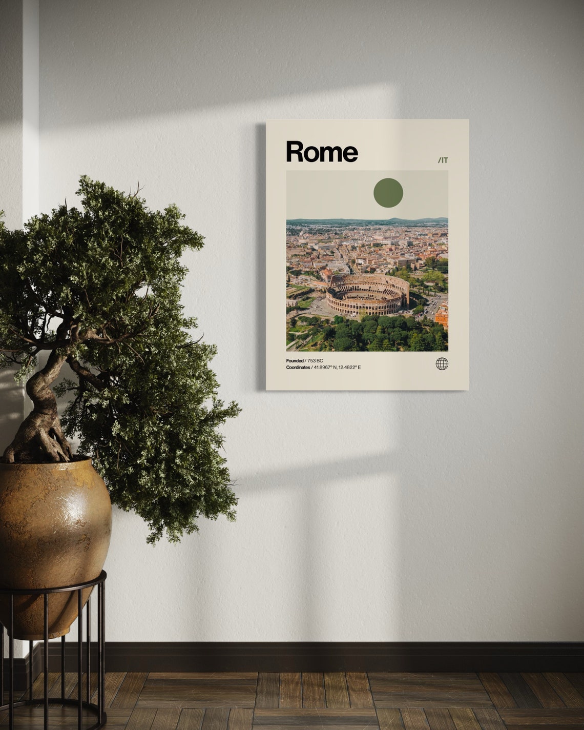 Rome Poster Minimalist Helvetica Mid Century Modern Rome Travel Print Rome Wall Art Rome Italy Art House Art Italy Poster Italia - Image 2