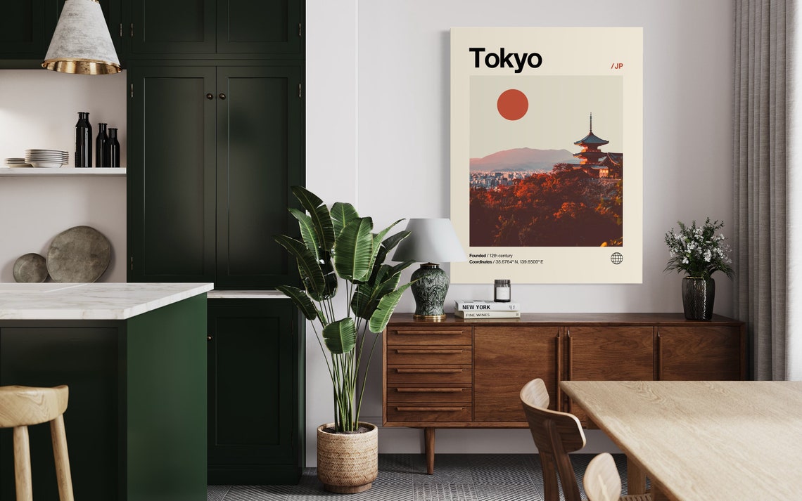 Tokyo Poster Minimalist Helvetica Mid Century Modern Tokyo Travel Print Tokyo Wall Art Tokyo Japan Art House Art Japan Poster - Image 2