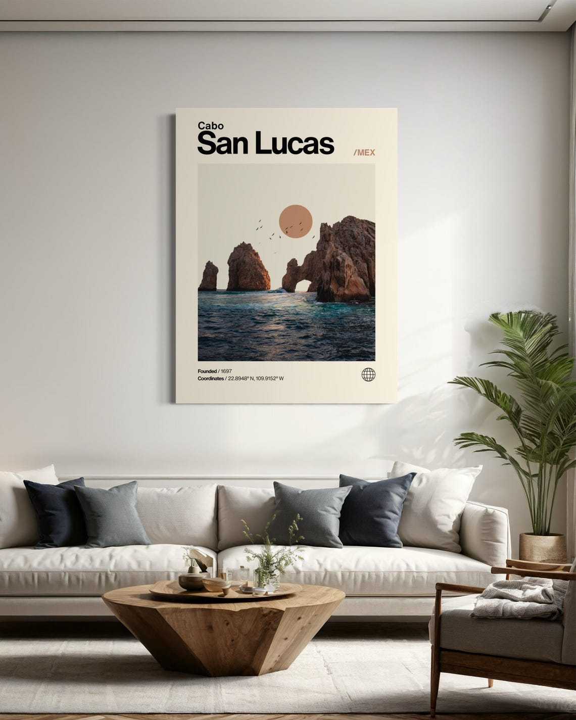 Cabo San Lucas Mexico El Arco Rock Arch Minimalist Travel Poster - Image 3
