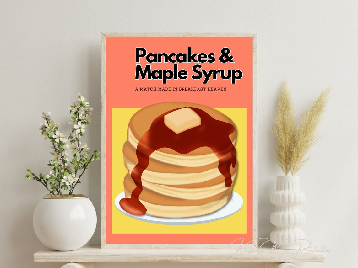 Pancakes And Maple Syrup Breakfast Heaven Retro Diner Wall Art - Image 3