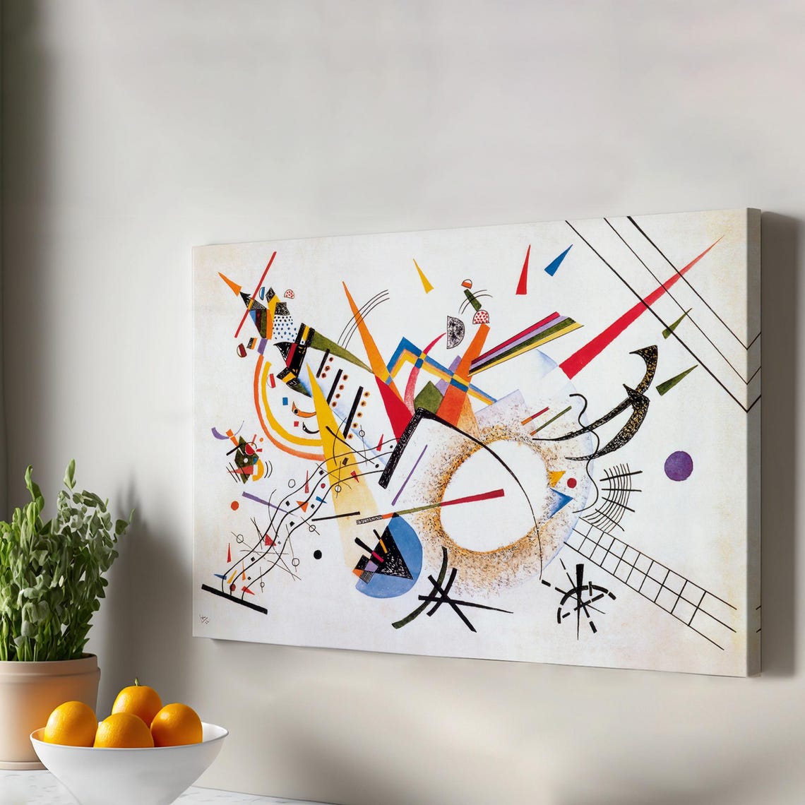Vibrant Geometric Abstract Lines Colorful Modern Avant Garde Poster