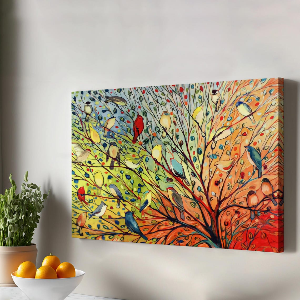 Brds Large Wall Art Abstract Canvas Print Modern Decor Housewarming Gifts