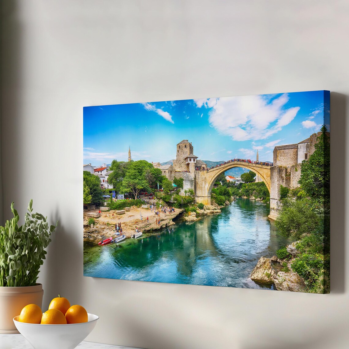 Mostar Bridge Travel Poster, Regional Decor