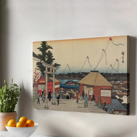 Yushma Tenjn Temple By Hroshge Housewarming Gifts Classic Canvas Art Modern Wall Decor Framed