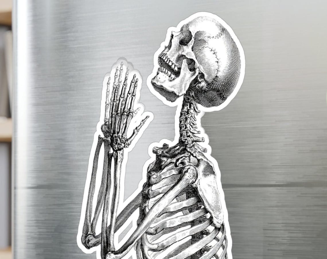 Skeleton Decal Sticker, Gothic Dark Art Poster