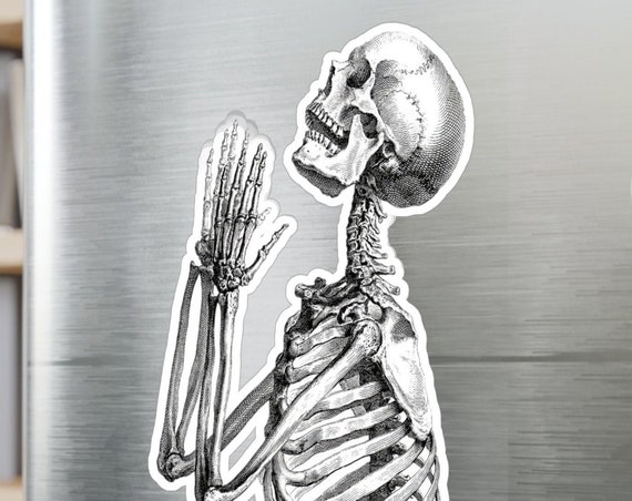 Skeleton Decal Sticker, Gothic Dark Art Poster