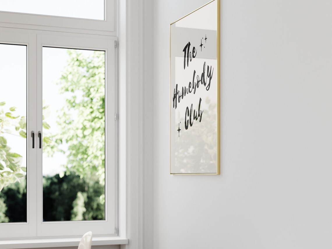 The Homebody Club Black Sparkle Brush Script Cozy Typography Quote Poster - Image 2