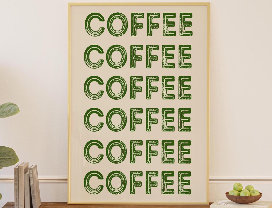 Retro Coffee Print, Coffee Bar Decor