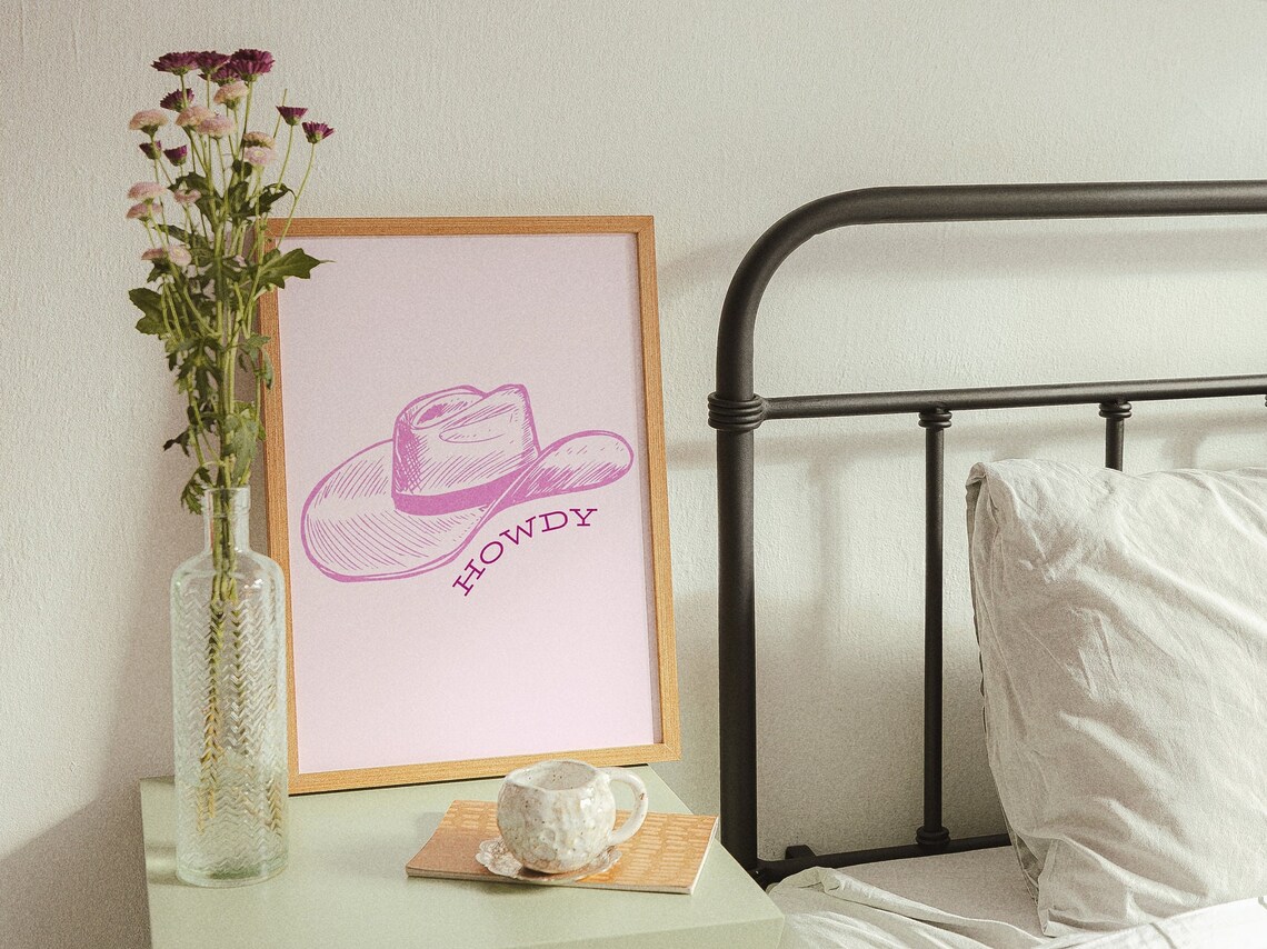 Howdy, Western Decor Trendy Cowgirl Poster - Image 3
