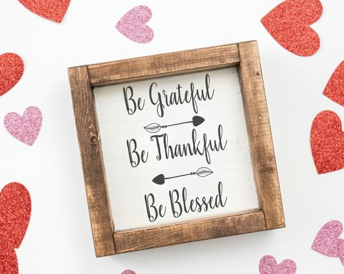 Be Grateful Be Thankful Be Blessed Arrow Farmhouse Wood Sign Wall Art - Image 2