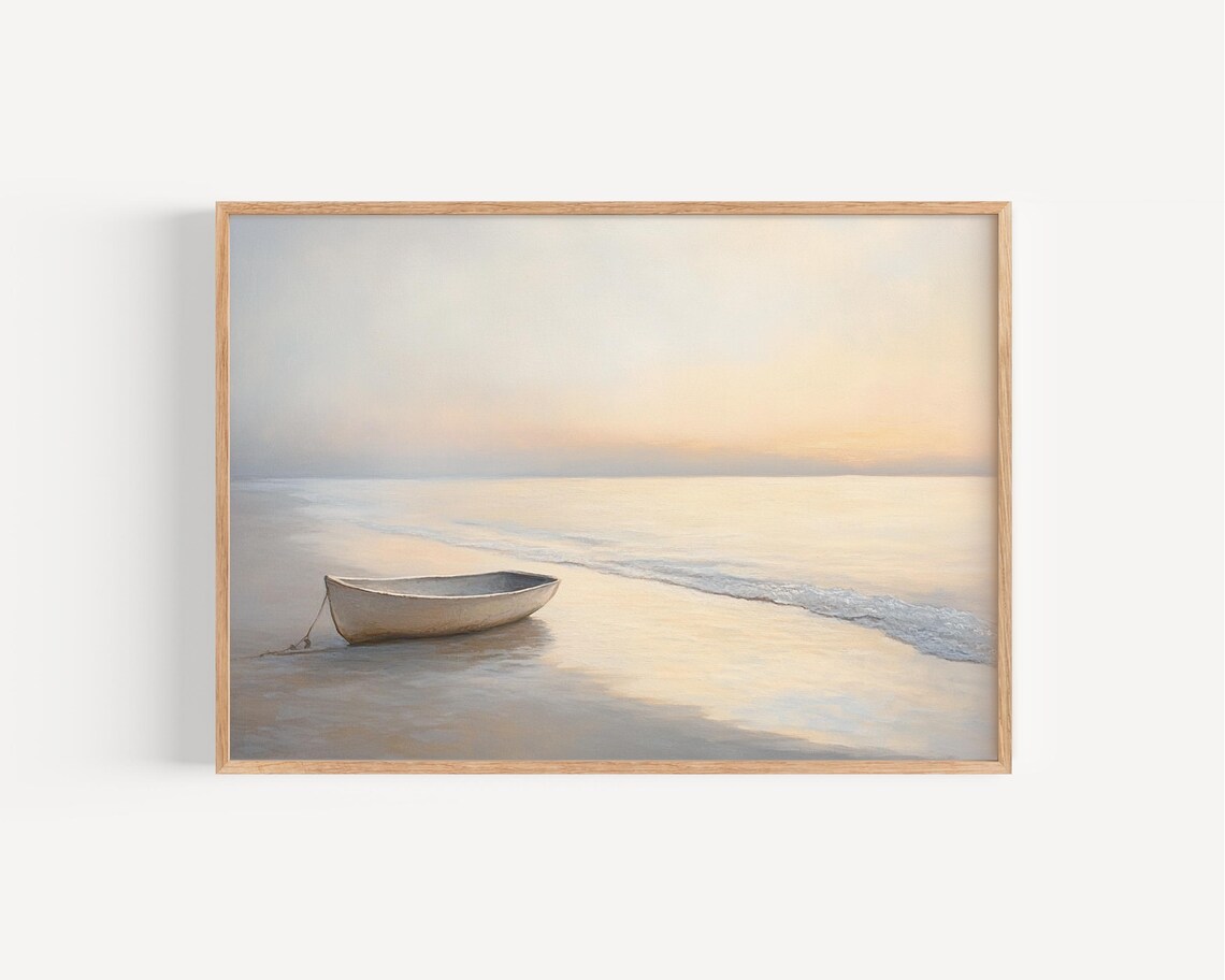Galilee Morning Empty Boat On Shore Art Print
