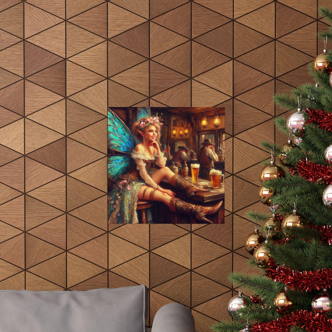 Fairy in a Western Saloon Bar with Boots and Beer Mugs Poster - Image 5