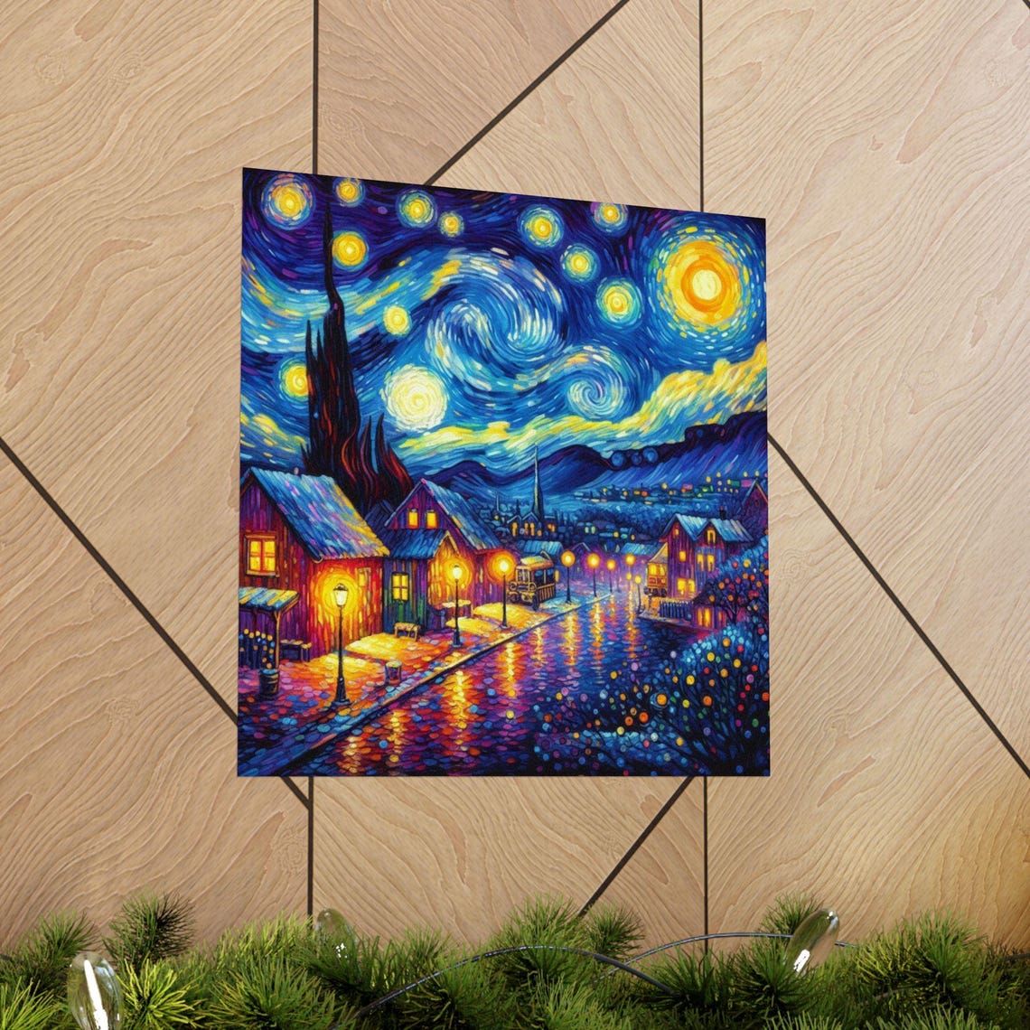 Starry Night Village Matte Vertical Posters Cozy Home Decor Art Prints For Living Room Unique Gift For Art Lovers Wall Art For Bedroom - Image 5