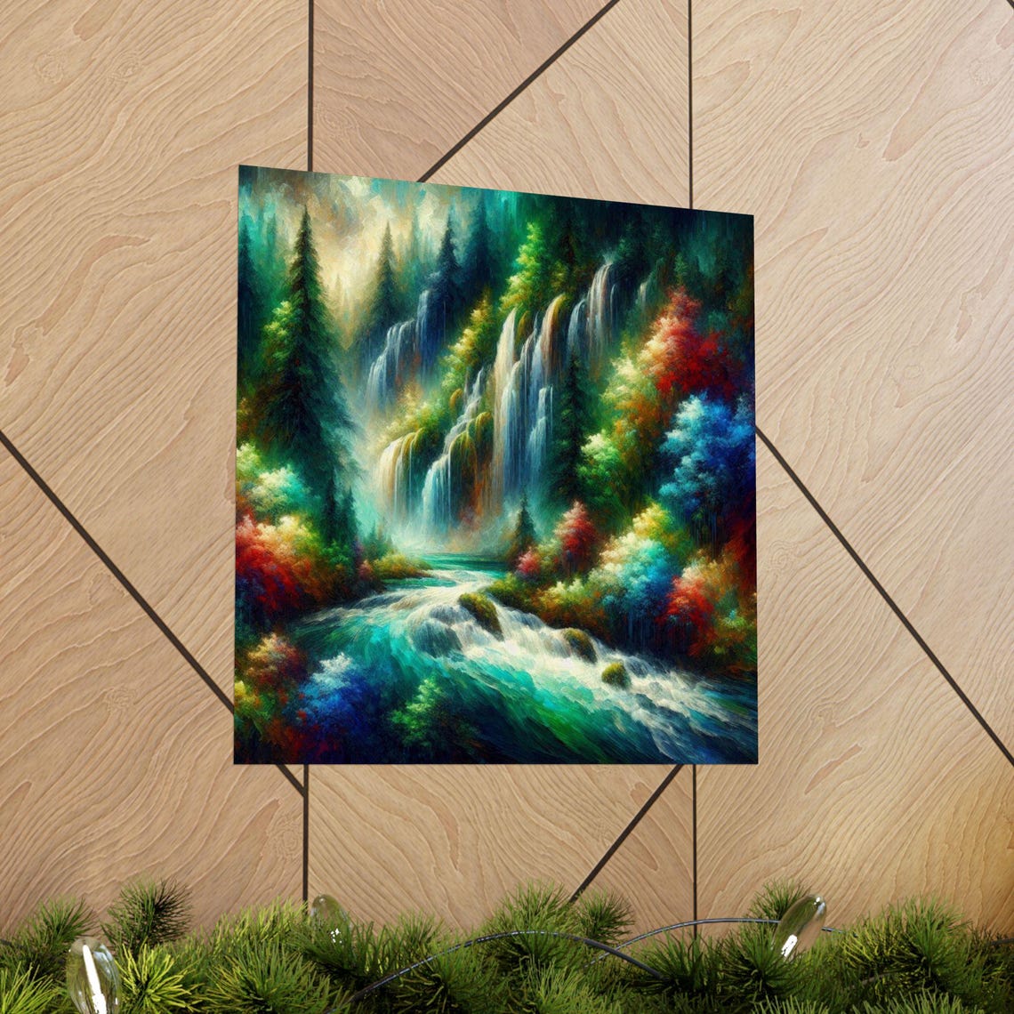 Serene Nature Matte Vertical Posters Decorative Wall Art Landscape Prints Gift For Nature Lovers Home Decor Colorful Waterfall