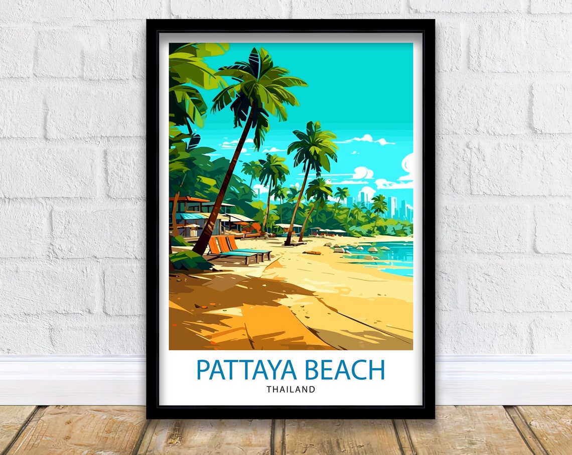 Pattaya Thailand Travel Print Pattaya Wall Decor Pattaya Poster Thailand Travel Prints Pattaya Art Print Pattaya Illustration Pattaya Wall