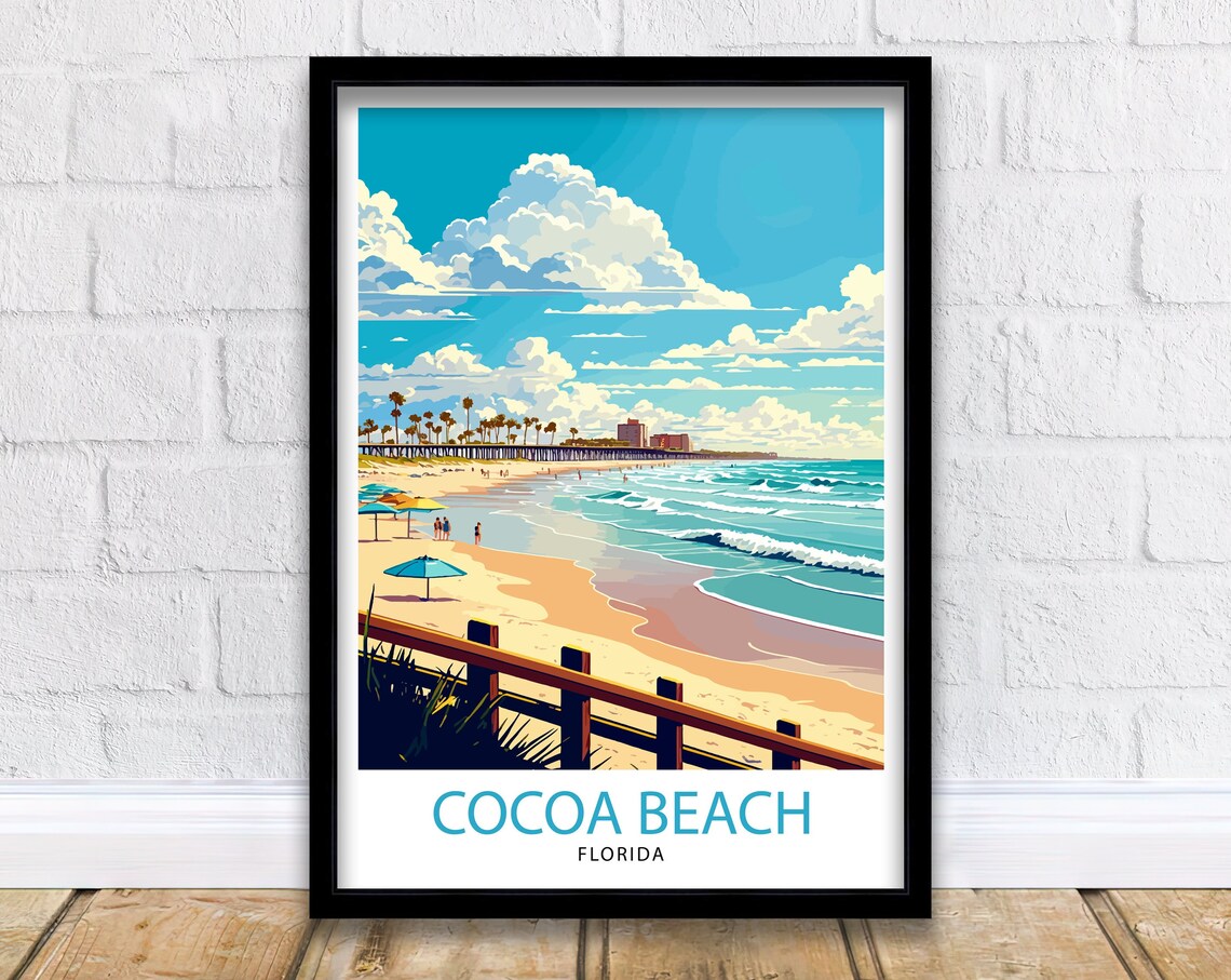 Cocoa Beach Florida Travel Poster, Home Decor